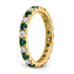 14k 3/4 carat Lab Grown Diamond VS/SI+ G+ and Lab Created Alexandrite Size 6 Eternity Band - Image 5