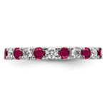 14k White Gold 3/4 carat Lab Grown Diamond VS/SI+ G+ and Lab Created Ruby Size 4.5 Eternity Band - Image 3
