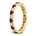 14k 7/8 carat Lab Grown Diamond VS/SI+ G+ and Lab Created Ruby Size 8 Eternity Band - Image 5