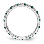 14k White Gold 1/2 carat Lab Grown Diamond VS/SI+ G+ and Lab Created Alexandrite Size 8 Eternity Band - Image 2