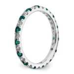 14k White Gold 3/8 carat Lab Grown Diamond VS/SI+ G+ and Lab Created Alexandrite Size 4.5 Eternity Band - Image 4