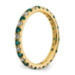 14k 1/2 carat Lab Grown Diamond VS/SI+ G+ and Lab Created Alexandrite Size 6.5 Eternity Band - Image 4