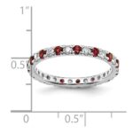 14k White Gold 1/2 carat Lab Grown Diamond VS/SI+ G+ and Lab Created Ruby Size 6 Eternity Band - Image 6