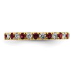 14k 3/8 carat Lab Grown Diamond VS/SI+ G+ and Lab Created Ruby Size 4 Eternity Band - Image 3