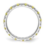 14k White Gold 1/2 carat Lab Grown Diamond VS/SI+ G+ and Lab Created Yellow Sapphire Size 9 Eternity Band - Image 2