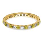 14k 1/2 carat Lab Grown Diamond VS/SI+ G+ and Lab Created Yellow Sapphire Size 6 Eternity Band - Image 3