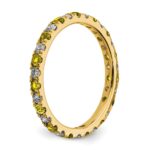 14k 1/2 carat Lab Grown Diamond VS/SI+ G+ and Lab Created Yellow Sapphire Size 9 Eternity Band - Image 4
