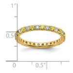 14k 1/2 carat Lab Grown Diamond VS/SI+ G+ and Lab Created Yellow Sapphire Size 6.5 Eternity Band - Image 5