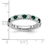 14k White Gold 1 1/5 carat Lab Grown Diamond VS/SI+ G+ and Lab Created Alexandrite Size 8 Eternity Band - Image 6