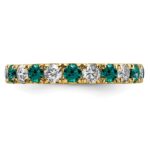 14k 1 carat Lab Grown Diamond VS/SI+ G+ and Lab Created Alexandrite Size 4 Eternity Band - Image 3