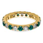 14k 1 carat Lab Grown Diamond VS/SI+ G+ and Lab Created Alexandrite Size 4 Eternity Band - Image 4