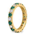 14k 1 carat Lab Grown Diamond VS/SI+ G+ and Lab Created Alexandrite Size 6 Eternity Band - Image 5