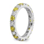 14k White Gold 1 carat Lab Grown Diamond VS/SI+ G+ and Lab Created Ruby Size 6.5 Eternity Band - Image 5
