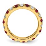 14k 1 carat Lab Grown Diamond VS/SI+ G+ and Lab Created Ruby Size 4.5 Eternity Band - Image 2