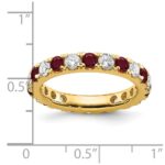 14k 1 1/5 carat Lab Grown Diamond VS/SI+ G+ and Lab Created Ruby Size 7.5 Eternity Band - Image 6