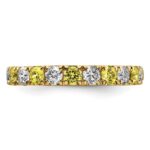 14k 1 carat Lab Grown Diamond VS/SI+ G+ and Lab Created Yellow Sapphire Size 5 Eternity Band - Image 3