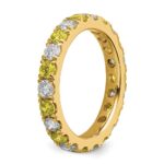 14k 1 carat Lab Grown Diamond VS/SI+ G+ and Lab Created Yellow Sapphire Size 4.5 Eternity Band - Image 5