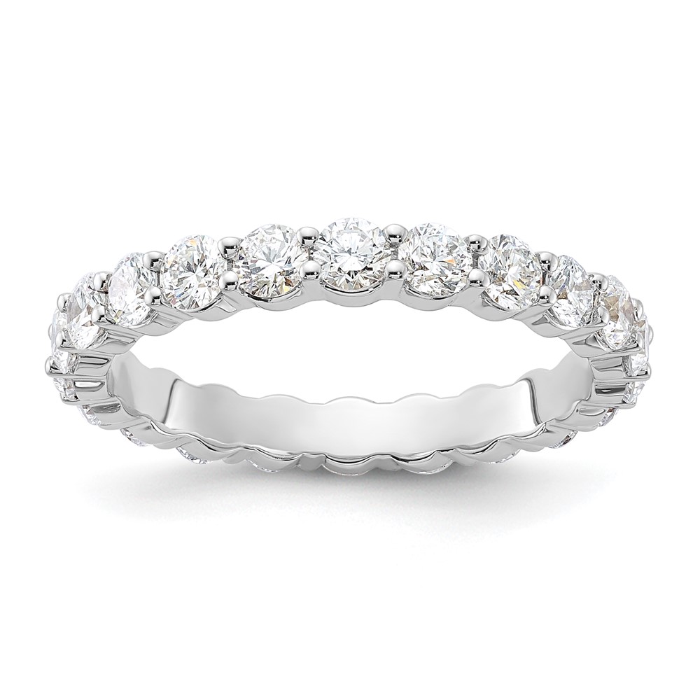 ET0051-150-65WLD.jpg 14k White Gold 1 1/2 carat Lab Grown Diamond VS+ F+ Round Complete Channel Set Size 8 Eternity Band - Image 1