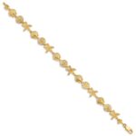 14k Polished Assorted Sea Shell Theme 7.5 inch Bracelet - Image 2