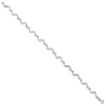 14k White Gold Diamond-cut Wavy Link 7.5 inch Bracelet - Image 2