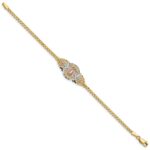14k Two-tone with White Rhodium Our Lady of Guadalupe and Bismark Chain 7 inch Bracelet - Image 2