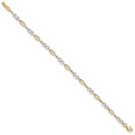 14k Two-tone Polished Infinity Symbol and Oval Link 7.5 inch Bracelet - Image 3