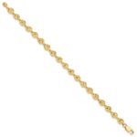 14k Polished and Textured Sand Dollar 7.25 inch Bracelet - Image 2