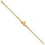 14K Polished Claddagh and Bismark Chain 7 inch Bracelet - Image 2