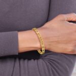 14K Polished Criss Cross Link 7.5 inch Bracelet - Image 5