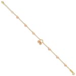 14k Two-tone Diamond-cut and Polished Hearts 7 inch Bracelet Plus 1 inch Heart Dangle Extender - Image 2