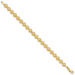 14K Polished Beaded Cut-out Hearts 7 inch Bracelet - Image 2