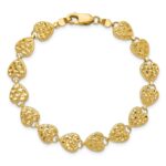 14K Polished Diamond-cut Hearts 7 inch Bracelet - Image 4
