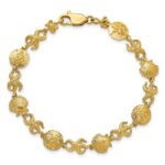 14K Polished Shell/Sand Dollar/Starfish 7 inch Bracelet - Image 4