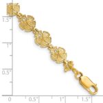 14k Textured Sand Dollar 8 inch Bracelet - Image 4