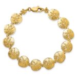 14k Polished Sand Dollar 7 inch Bracelet - Image 4