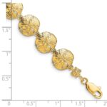 14k Polished Sand Dollar 7 inch Bracelet - Image 3