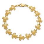 14k Polished Sea Turtle 7.25 inch Bracelet - Image 4