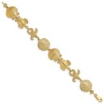 14k Polished Sand Dollar/Starfish/Turtle Link 7 inch Bracelet - Image 2