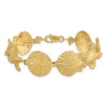 14k Polished Sand Dollar/Starfish/Turtle Link 7 inch Bracelet - Image 4