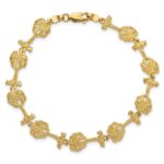 14k Textured Palm Tree 7.25 inch Bracelet - Image 4