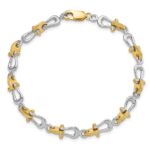 14k Two-tone Polished Anchor Shackle 7.5 inch Bracelet - Image 2