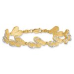 14k with White Rhodium Polished Flip Flops 7.25 inch Bracelet - Image 2