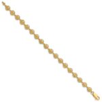 14K Polished and Textured Mini Sand Dollar 7 inch Bracelet - Image 2
