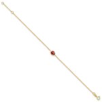 14k Polished Red and Black Enameled Ladybug 6.5 inch Childrens Bracelet Plus 0.75 inch Extender - Image 2