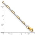 14k Two-tone Polished Fancy Box Links 7.5 inch Bracelet - Image 4