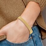 14K Brushed and Polished 8.5mm Basket Weave Pattern 7.5 inch Bracelet - Image 5