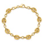 14K Polished 8.4mm Fancy Anchor/Mariner Link 7.75 inch Bracelet - Image 5