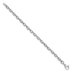 14K White Polished 7mm Fancy Oval Link 7.75 inch Bracelet - Image 2