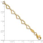 14K Polished Open Heart Link 7.5 inch Bracelet - Image 5