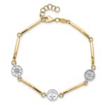 14K Two-tone Polished Compass/Anchor/Ships Wheel 7 inch Bracelet Plus 1 inch Extender - Image 4
